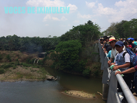 En la Costa Sur de Guatemala la mayoría de ríos presentan contaminación severa y desvío que hacen empresas productoras de monocultivos. Fotografía tomada durante la Marcha por el Agua, la Madre Tierra, el Territorio y la Vida.